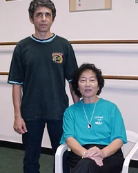 Sifu Leal with his Shaolin and Tai Chi teacher Grandmaster Madame Wang Ju Rong